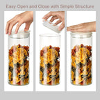 ZENS 27oz Glass Jars with Airtight Lid Set of 2, Clear Glass Storage Containers, Glass Kitchen Canisters with Airtight Lids, Coffee Jars for Brown Sugar, Pantry Organization
