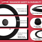 Tempered Glass Lid Set of 2 - Universal Lids with Heat Resistant Silicone Rim for Pots, Pans and Skillets - Pan Cover Replacement Lids Fit 7", 8" & 9" and 10", 11" & 12" Diameter Cookware