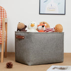 DULLEMELO Grey Storage Baskets for Organizing 2 Pack 16"x12"x12" Fabric Shelf Baskets for Gifts Empty Large Storage Organizer for Closet,Clothes,Toys,Bedroom (Grey)