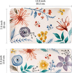 Bico Blossom Symphony Ceramic 14 inch Rectangular Serving Platter, Set of 2, for Serving Salad, Pasta, Cheese, Ham, Appetizer, Microwave & Dishwasher Safe