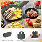 Patelai 8 Pcs Silicone Pot Holders Cast Iron Handle Cover Heat Resistant Pot Handle Covers Potholder Non Slip Reusable Pan Sleeve for Frying Pan Kitchen Supplies (Black,Gray,Light Gray,Khaki)