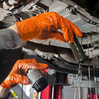 TitanFlex Heavy Duty Orange Nitrile Gloves, 6 Mil, Raised Diamond Texture, Mechanic Disposable Gloves, Latex Free Powder Free