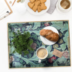 Spsyrine Serving Tray with Handles, Plastic Decorative Tray for Coffee Table, Living Room, Home Decor, Leicester