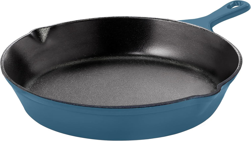 Utopia Kitchen Cast Iron Frying Pan 8 Inch, Cast Iron Chefs Pan, Pre Seasoned Skillet, Safe Grill Cookware for Indoor & Outdoor Use, Teal