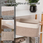 OIAHOMY 3 Pack Storage Baskets for Organizing, 13''X9.85''X8.7'' Storage Bins,Woven Basket with Handles, Toy Storage Bin,Stylish Room Decor Basket, white & Brown variegated