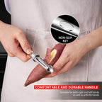 MAD SHARK Vegetable Peeler for Kitchen, Potato Peeler, Fruit Carrot Veggie Peelers, Design with Ergonomic Non-Slip Handle, I-Shaped Stainless Steel Serrated（Flat/Serrated Blade 2 in 1）