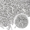 Dazzjoy Silver Pearl Rods Sprinkles, 130g/4.58oz, Mix Size, Pearl Sprinkles for Cupcake Decorating, Cupcake Toppers, Cake Decorations, Ice Cream, Wedding Party Valentines Easter Supplies