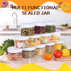 72pcs 4 oz Plastic Containers with Lids Labels Leak Proof BPA Free Airtight Refillable Clear Small Containers Storage Jars for Storing Dry Food Slime Honey Jam,white