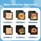 Microwave Grilled Cheese & Breakfast Maker - Fast Cook Waffle, Panini & Sandwich Press (<5 Min), Microwave Cookware, Dishwasher Safe,Easy Clean,2-in-1 Set(4 PCS)