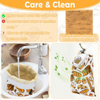 2-PACK Reusable Beeswax Bread Bag for Homemade Bread & Sourdough Loaf, Fridge-Safe Dual-Zip Storage Container with Natural Cotton & Beeswax Lining Lock Freshness, Dates Lable Cards Included