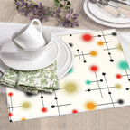 Mid Century Modern Dish Drying Mat for Kitchen Counter Yellow Washable Absorbent Reversible Microfiber Retro Drying Pad Kitchen Accessories 16x18 Inch