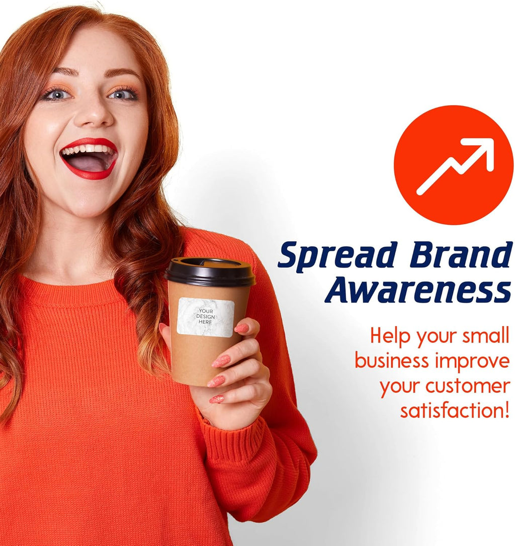 100 Custom Vinyl Stickers - Upload Your own Image, Text, Design, Logo - Personalized Logo Labels for Handmade, Packaging, Bottle, Jars, Candle, Brand Stickers (Silver Marble, 4x2)