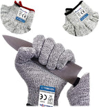 Dowellife Cut Resistant Gloves Food Grade Level 5 Protection, Safety Kitchen Cuts Gloves for Oyster Shucking, Fish Fillet Processing, Mandolin Slicing, Meat Cutting and Wood Carving. (Small-2 Pairs)