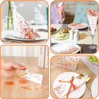 100 Pcs Sprinkles Napkins 2 Ply Disposable Paper Napkins for Baby Shower Birthday Party Theme Table Decor Supplies(White,Confetti)