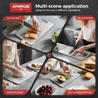 Titanium Cutting Board Set of 3,100% Pure Titanium Cutting Boards for Kitchen, Double Sided Non Toxic Cutting Board, Ideal Charcuterie & Chopping for Meat, Hygiene Durable Dishwasher（S+M+L)