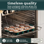 Country Kitchen Nonstick Stackable Bakeware Set - Heavy Duty, Durable, Easy Release Baking Set, Sage, 10 Pcs