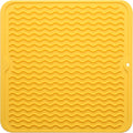 Silicone Dish Drying Mat for Multiple Usage,Easy clean,Eco-friendly,Heat-resistant Silicone Mat for Kitchen Counter or Sink,Refrigerator or Drawer liner Yellow M 12 inches x 12 inches