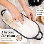 Enamelled Cast Iron Bread Loaf Pot – Dutch Oven For Sourdough Bread Baking – Oven Safe Non Stick Bread Pot – Rectangular, Black, 34cm x 16cm – by Nuovva