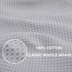 Homaxy 100% Cotton Waffle Weave Kitchen Dish Towels, Ultra Soft Absorbent Quick Drying Cleaning Towel, 13 x 28 Inches, 6-Pack, Light Gray