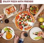 TeamFar Pizza Pan, 12 inch Pizza Pan Set Round Pizza Oven Baking Pans Tray Stainless Steel for Home Restaurant Party, Healthy & Heavy Duty, Dishwasher Safe & Easy Clean - Set of 4