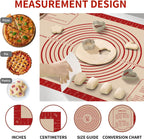 Non Stick Silicone Pastry Mat, Dough Mat for Rolling, Food-grade Reusable Baking Mat Fondant Mat Nonslip Kitchen Mat for Counter Oven Mat for Making Cookies Macarons Bread Pizza