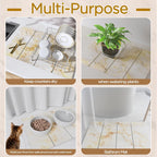 Stone Drying Mat for Kitchen Counter, White with Gold Veins Stone Dish Drying Mat - Diatomite Water Absorbing Drying Stone for Kitchen Counter Mat, Quick Dry Stone Mat Kitchen for Cups Dishes Bottles.