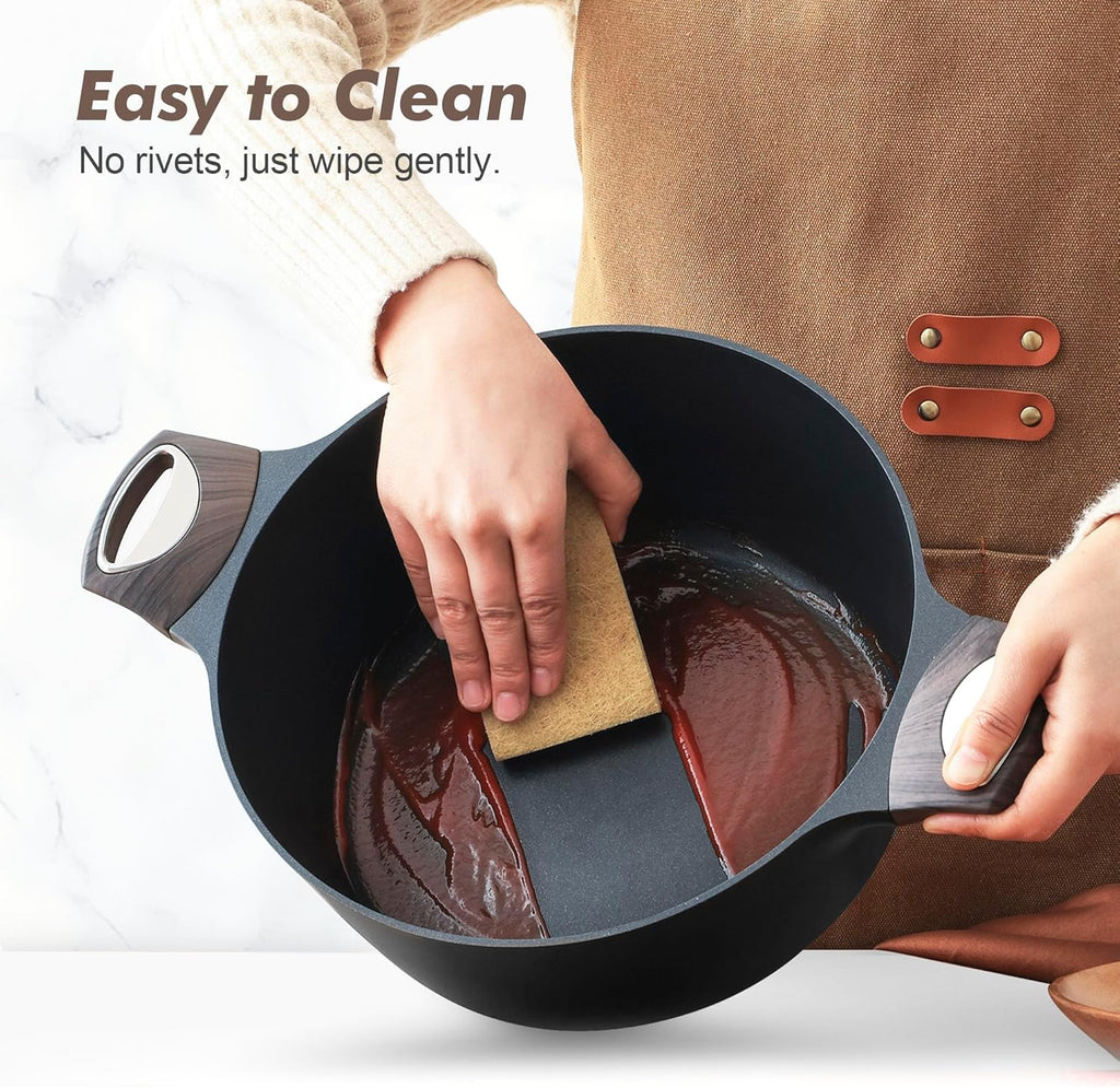 SENSARTE Pots and Pans Set Nonstick, 20 Pcs Induction Cookware Sets, Non-toxic Healthy Non Stick Kitchen Cooking Set with Stay-Cool Handles, PFOA PFOS Free, Black