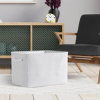 TheWarmHome Organization and Storage Basket for Shelves - Extra Jumbo 3 Pack 20.5x15.8x13.8 inch Cube Storage Bins for Toy Closet Box Home Organizer Gift (White)