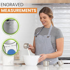 Spring Chef Magnetic Stainless Steel Measuring Cups, Patented, Kitchen Tools with Easy to Read Markings for Measuring Dry or Liquid Ingredients, Set of 7, Winter Frost