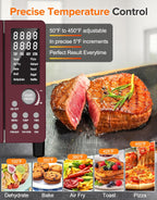 Nuwave Bravo Pro Smart Air Fryer Toaster Oven Combo, 12-in-1 Functions with Quicker & Even Crisp Technology, 1800W, 50-450°F, PFAS-Free, 21QT, Cinnamon