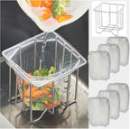 Kitchen Sink Strainer with Sink Basket Holder and 300 Strainer Net Bags,Food Catcher with drain filter Mesh bag,Meshmate Waste Rack Trash Catcher for Leftovers.