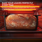 Navaris Cast Iron Bread Loaf Tin, 34cm, Black - Even Heat Distribution & Retention - Enameled Non-Stick Baking Pan - Cake and Bread Tins for Roasting, Oven Cooking & Grilling