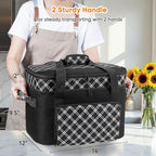 Double Layer Slow Cooker Carrier Bag – Fits 6–8 Qt Oval Slow Cooker Compatible with CrockPot & Hamilton Beach | Insulated Travel Tote with Utensil Storage & Adjustable Straps