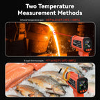 -58°F to 2732°F Infrared Thermometer IR Laser Gun 50:1, Digital Temperature Gun/K-Type Probe -4°F~932°F, Humidity Sensor, High-Temp Pyrometer for Kiln, Forge, Furnace, Industrial Use