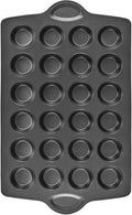 HONGBAKE mini muffin pan nonstick 24, Cupcake Tin for Baking, Commercial Small Cup Cake Tray for Cheesecake, 1.8dia, Heavy-duty, Gray