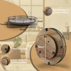 Acacia Wood 12" Lazy Susan Turntable Organizer for Table Top, Farmhouse Round Wooden Lazy Susan for Cabinet Kitchen Centerpieces Coffee Table, for Condiments Spices, Bathroom Vanity Tray Decor