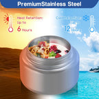 Bento Box for Kids - Leak-Proof Lunch Box with Insulated Thermos Food Jar - 4 Compartments, 1 Removable Divider, 1Spoon, 1 Fork - Dishwasher Safe, BPA-Free (Blue)