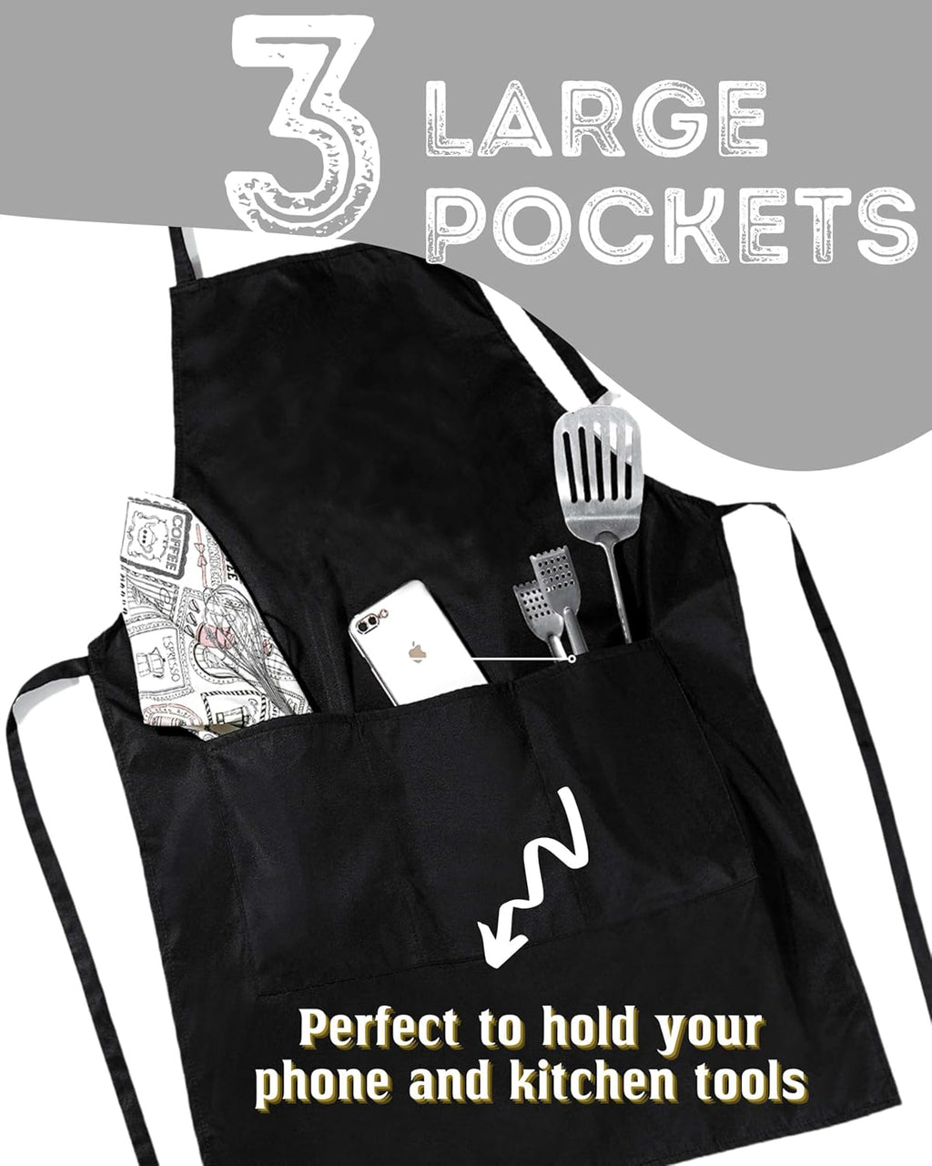 InnoBeta New York City Skyline Apron, Unisex Adult, Kitchen Apron with Pockets and Adjustable Neck Strap