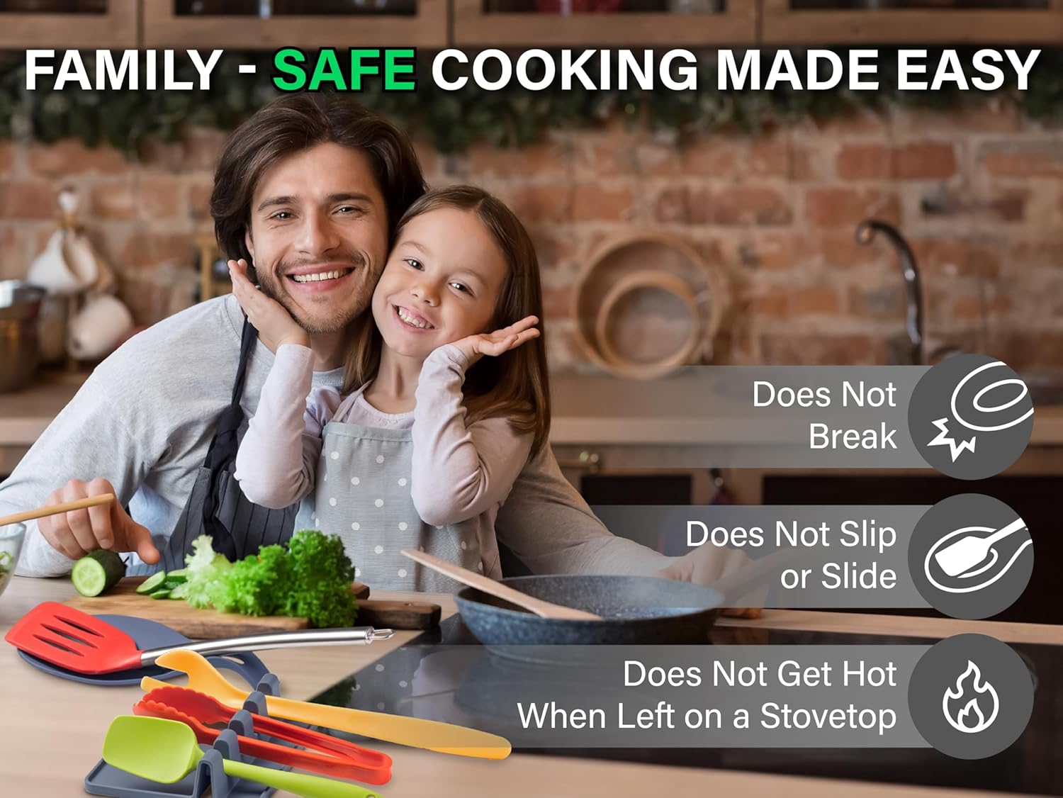 Silicone Spoon Rest for Stove Top, 2 STYLES - HEAT RESISTANT, EASY TO CLEAN Kitchen Spoon Rest for Kitchen Counter, Holds XL Utensils, Safe on GLASS & INDUCTION Cooktops, DOESN’T BREAK if Dropped