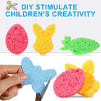 Zhengmy 100 Pieces Kitchen Sponge Bulk Natural Sponges for Dishes Compressed Wood Pulp Sponges Cleaning Sponge Without Scratching for Kitchen Bathroom, 3.9 x 2.4 x 0.12 Inch (Multicolor)