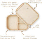 Ullabelle Leak Proof Bento Box Food-Grade Silicone Bento, BPA, Phthalate, Lead, & PVC Free - Bento Lunch Box for Daycare, Kids, & Adults - Leak Resistant Sets With Lids Snack Box Container (Peach)