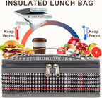 FlowFly Small Insulated Lunch box Portable Soft Bag Mini Cooler Thermal Meal Tote Kit with Handle for Work & School (W&B)
