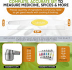 Spring Chef Magnetic Measuring Cups & Spoons Set (Patent Pending), Strong N45 Magnets, Heavy Duty Stainless Steel Fits in Spice Jars for Baking & Cooking, BPA Free, Set of 15 with Leveler, Multicolor