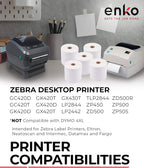 enKo (36 Rolls, 16,200 Labels) 4 x 6 Direct Thermal Address & Shipping Labels Compatible for Zebra 2844 ZP-450 ZP-500 ZP-505, Rollo, Eltron, Neatoscan