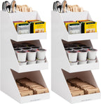 Mind Reader Coffee Tea Utensil and Condiment Station, Countertop Organizer, Coffee Bar, Kitchen, 6" L x 9" W x 16" H, White (Pack of 2)