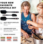 DI ORO Silicone Spatula Set - Rubber Kitchen Spatulas for Baking, Cooking, & Mixing - 600°F Heat-Resistant & BPA Free Silicone Scraper Spatulas for Nonstick Cookware - Dishwasher Safe (3pc, Black)