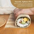 Fusion Select 1 Pk Bamboo Sushi Mat - Sushi Roller Mat for Making, Shaping & Molding Sushi Roll & Kimbap - Food-Safe Sushi Making Supplies, Tools & Accessories - Made of Natural Bamboo - 9.5x9.5