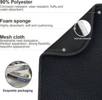 2-Pack Black Dish Drying Mats 20" x 15" – XL Dish Drying Mats for Kitchen Counter, Kitchen Dish Drying Mat, Microfiber Dish Drying Mat, Foldable Drying Mat for Dishes, Pots, Pans (Black)