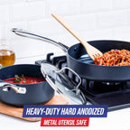 Blue Diamond Cookware Hard Anodized Ceramic Nonstick, 10 Piece Cookware Pots and Pans Set, Non-Toxic PFAS-Free, Dishwasher and Oven Safe, Durable, Even Heating, Metal Utensil Safe, Gray