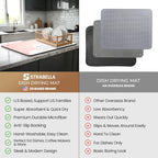 Coffee Mat Super Absorbent – 24" x 16" Dish Drying Mat for Kitchen Counter-Fit Under Coffee Maker Espresso Machine Dish Rack (Morning Brew)